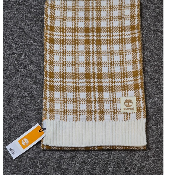 Timberland Plaid Scarf Knit Winter Warm Soft Accessories - Picture 1 of 2